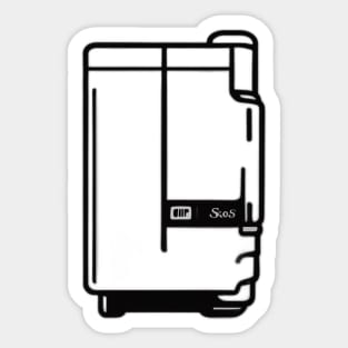 Minimalist Retro Bus Line Art T-Shirt Design No. 805 Sticker